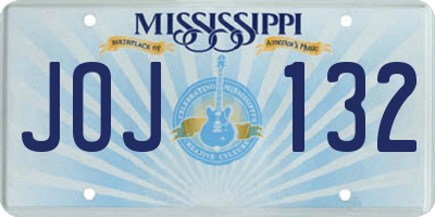 MS license plate JOJ132