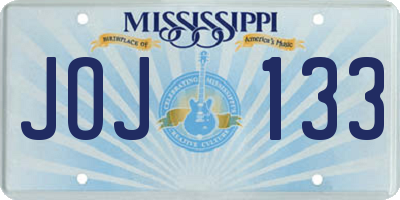 MS license plate JOJ133
