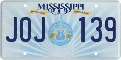 MS license plate JOJ139