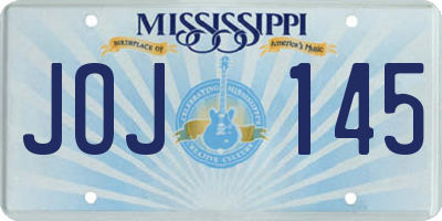 MS license plate JOJ145