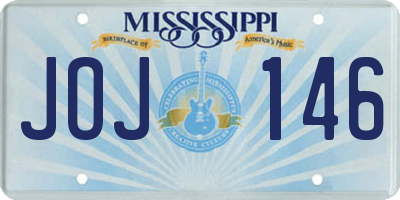 MS license plate JOJ146