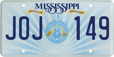 MS license plate JOJ149