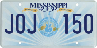 MS license plate JOJ150