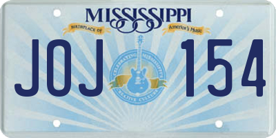 MS license plate JOJ154
