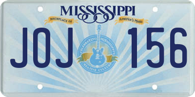 MS license plate JOJ156