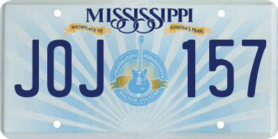 MS license plate JOJ157