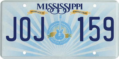 MS license plate JOJ159