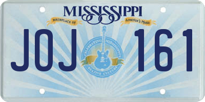MS license plate JOJ161