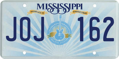 MS license plate JOJ162