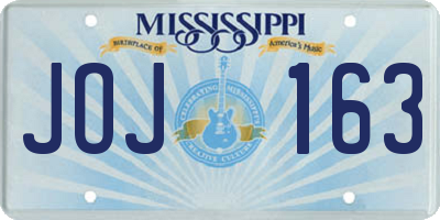 MS license plate JOJ163
