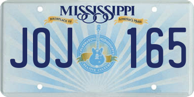 MS license plate JOJ165