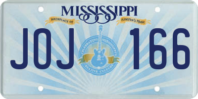 MS license plate JOJ166