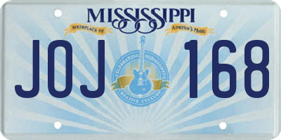 MS license plate JOJ168