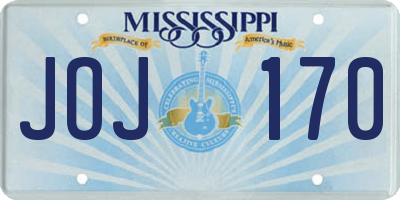 MS license plate JOJ170