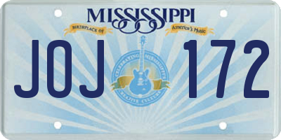 MS license plate JOJ172