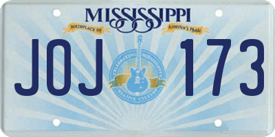 MS license plate JOJ173