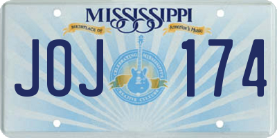 MS license plate JOJ174