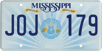 MS license plate JOJ179