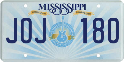 MS license plate JOJ180