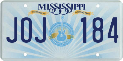 MS license plate JOJ184