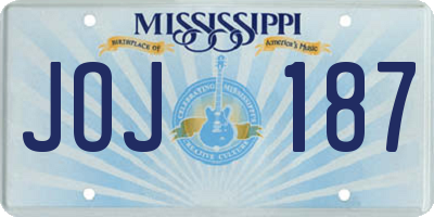 MS license plate JOJ187