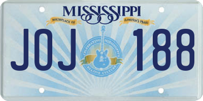 MS license plate JOJ188