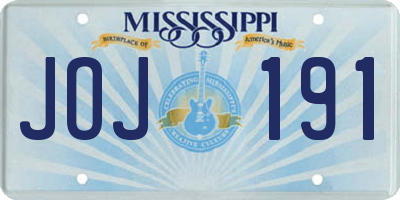 MS license plate JOJ191