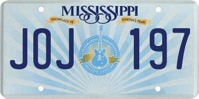 MS license plate JOJ197
