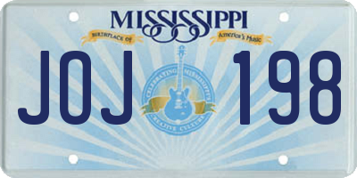 MS license plate JOJ198