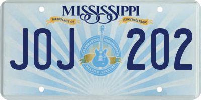 MS license plate JOJ202