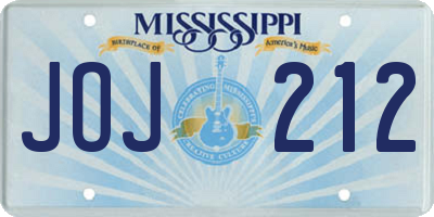 MS license plate JOJ212