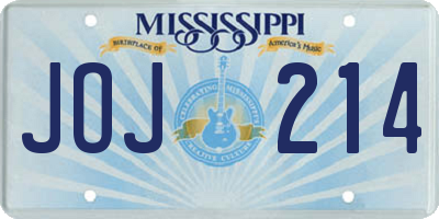 MS license plate JOJ214