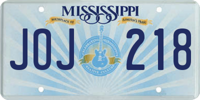 MS license plate JOJ218
