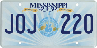 MS license plate JOJ220