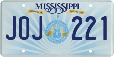 MS license plate JOJ221