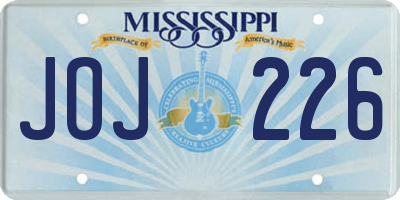 MS license plate JOJ226