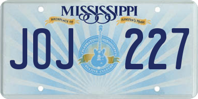MS license plate JOJ227