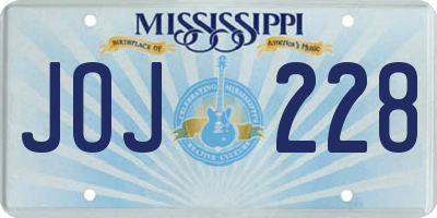 MS license plate JOJ228