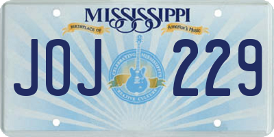 MS license plate JOJ229