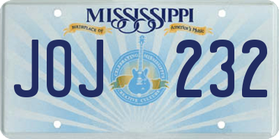 MS license plate JOJ232