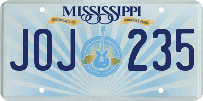 MS license plate JOJ235