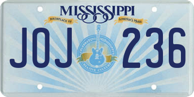 MS license plate JOJ236