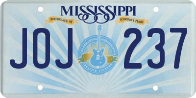 MS license plate JOJ237
