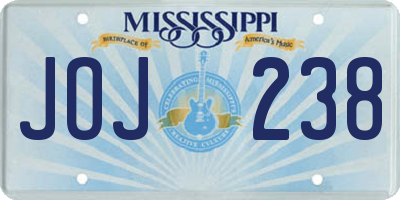 MS license plate JOJ238