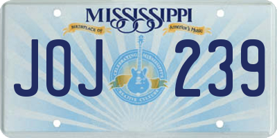 MS license plate JOJ239