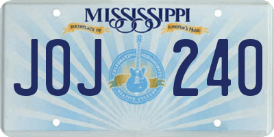 MS license plate JOJ240