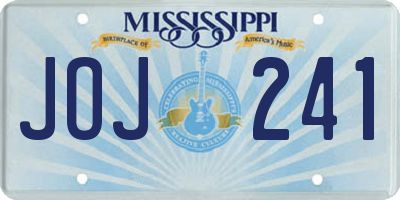 MS license plate JOJ241