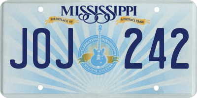 MS license plate JOJ242