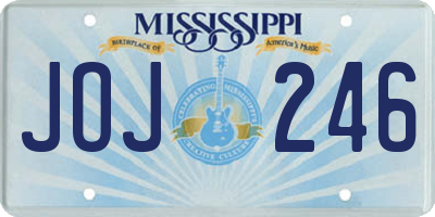 MS license plate JOJ246