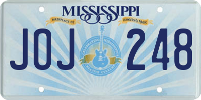 MS license plate JOJ248
